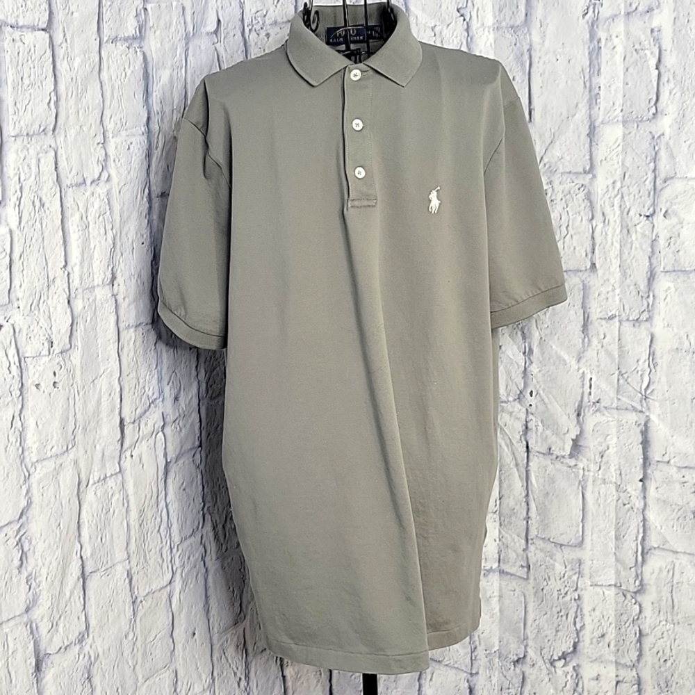 POLO RALPH LAUREN Classic Fit Gray 3 Button Polo‎ Shirt Medium